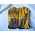 Yellow Leather Glove-Grain Leather Glove-Industrial Glove-Work Glove-Gloves